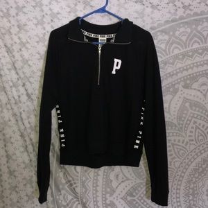 PINK quarter zip sweat shirt